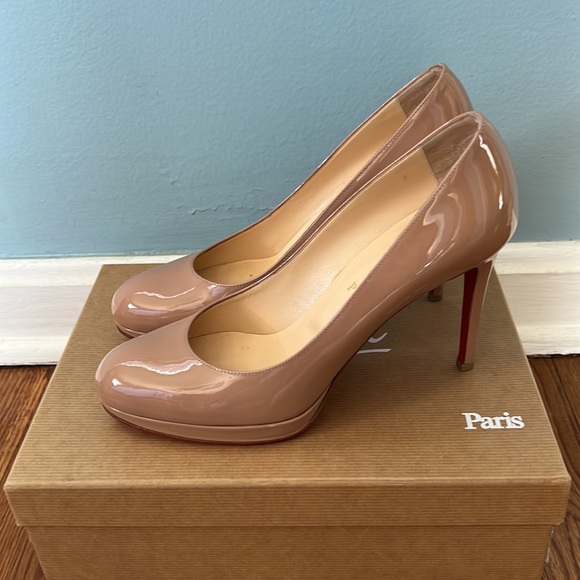 Christian Louboutin - New Simple Pump 100 Patent Calf size 38.5 Nude - Picture 4 of 8